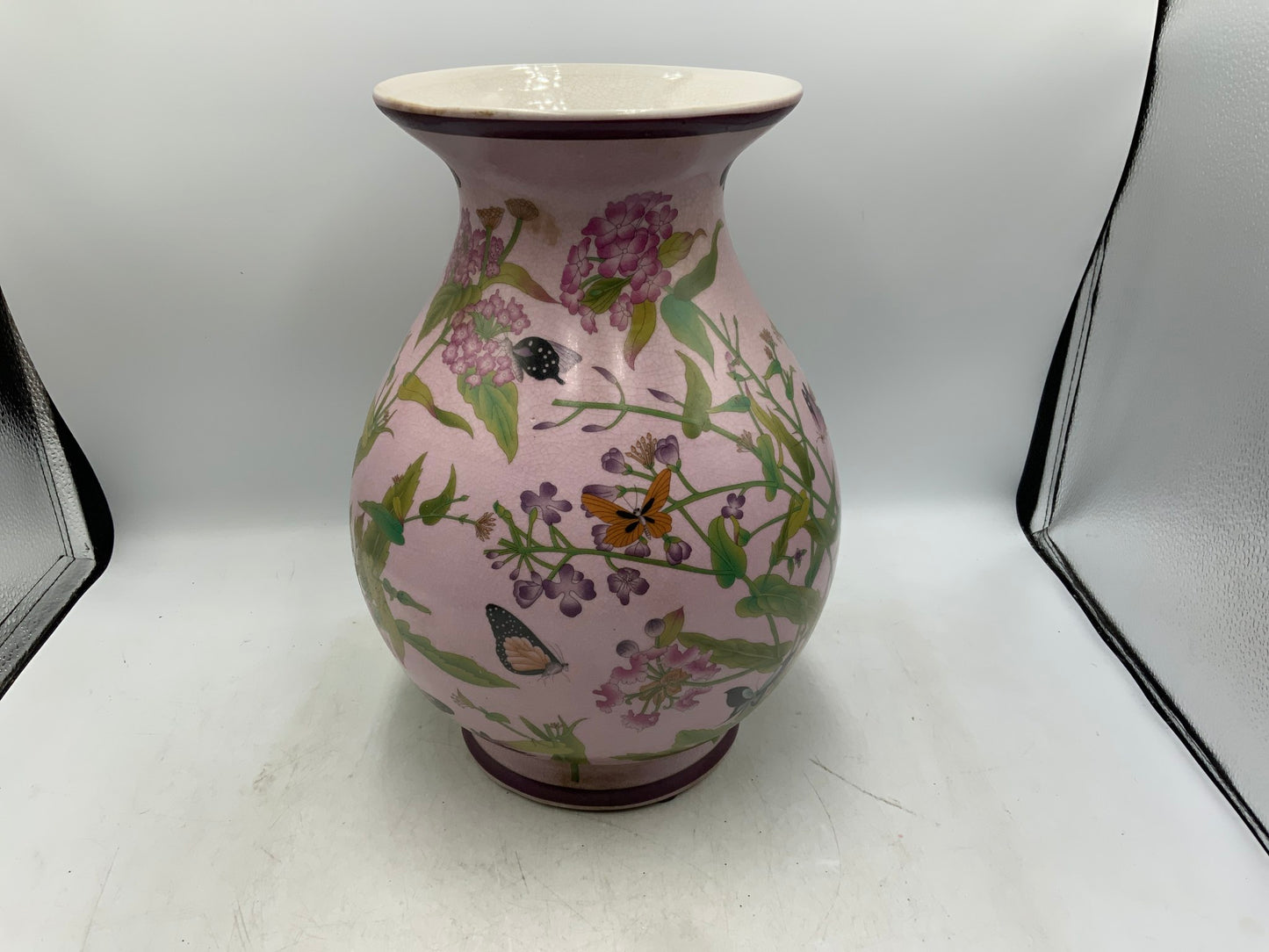 Pink Butterfly Vase