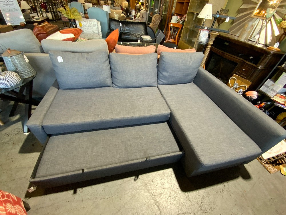 Ikea Grey L Shaped Sofa W/ Pull Out Bed