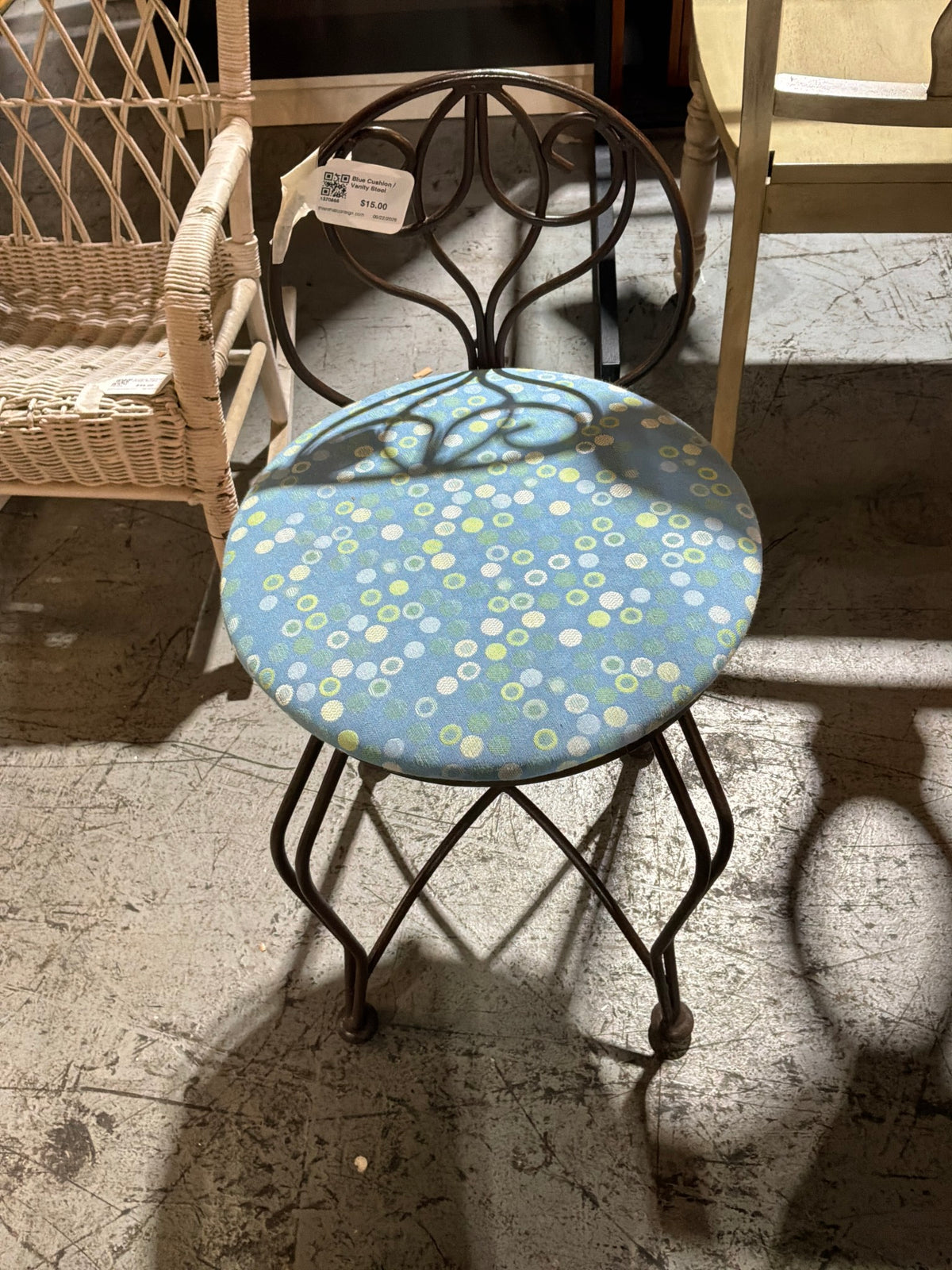 Blue Cushion / Vanity Stool
