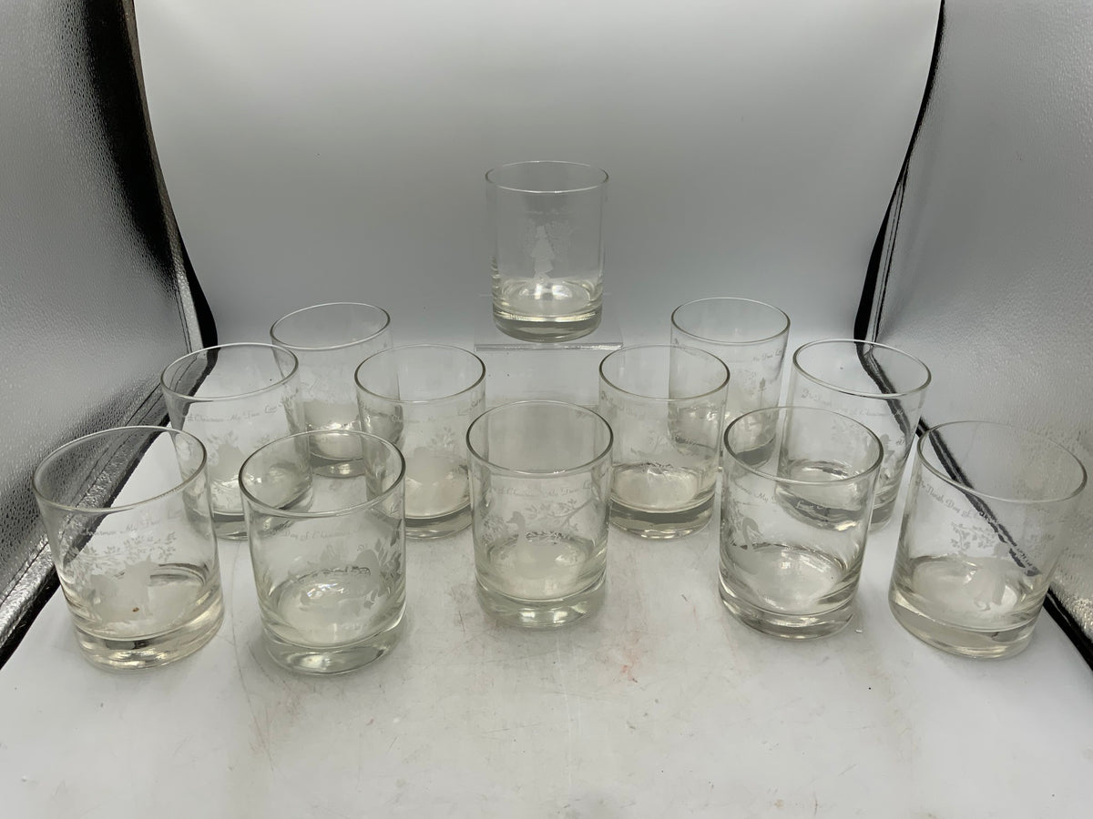 12 Days of Christmas Glasses - Set of 12