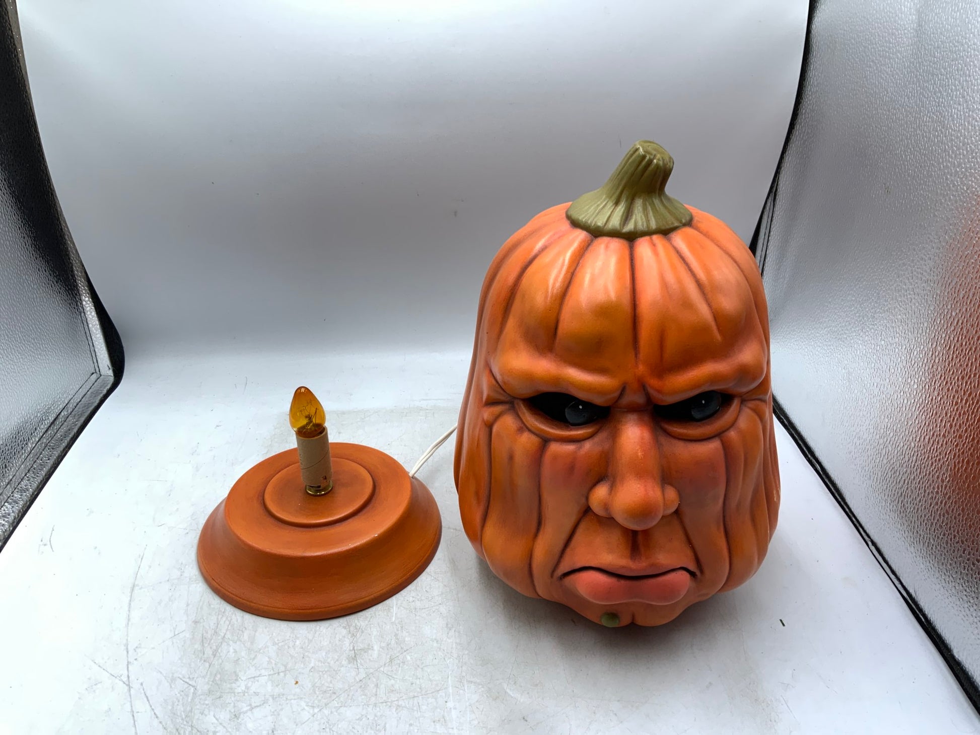Vtg Ceramic Jack-o-Lantern Lamp - 2 pcs
