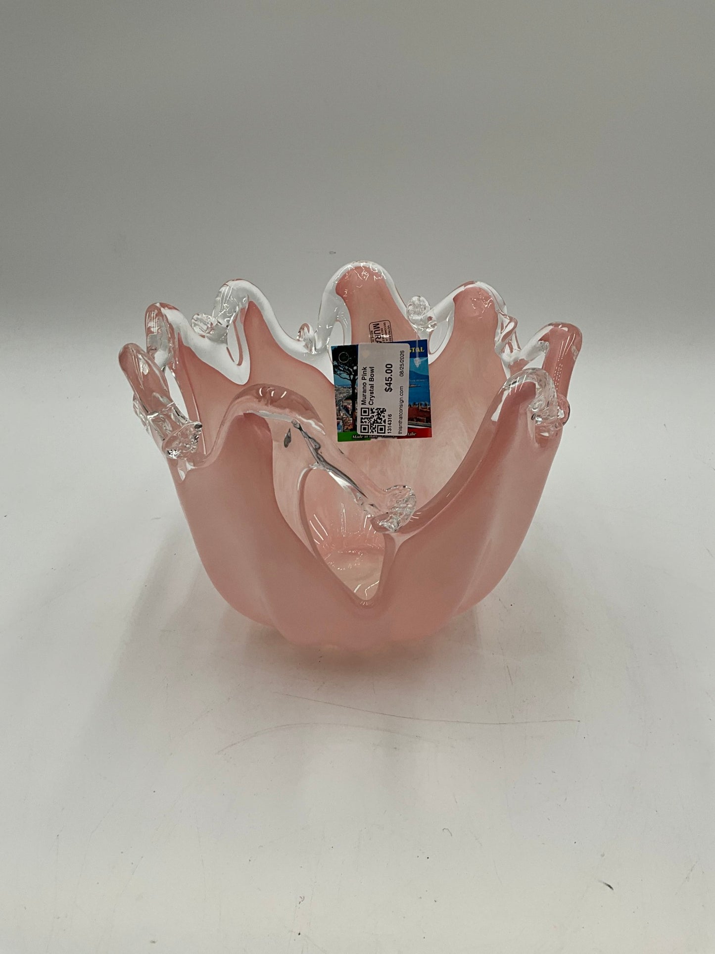 Murano Pink Crystal Bowl