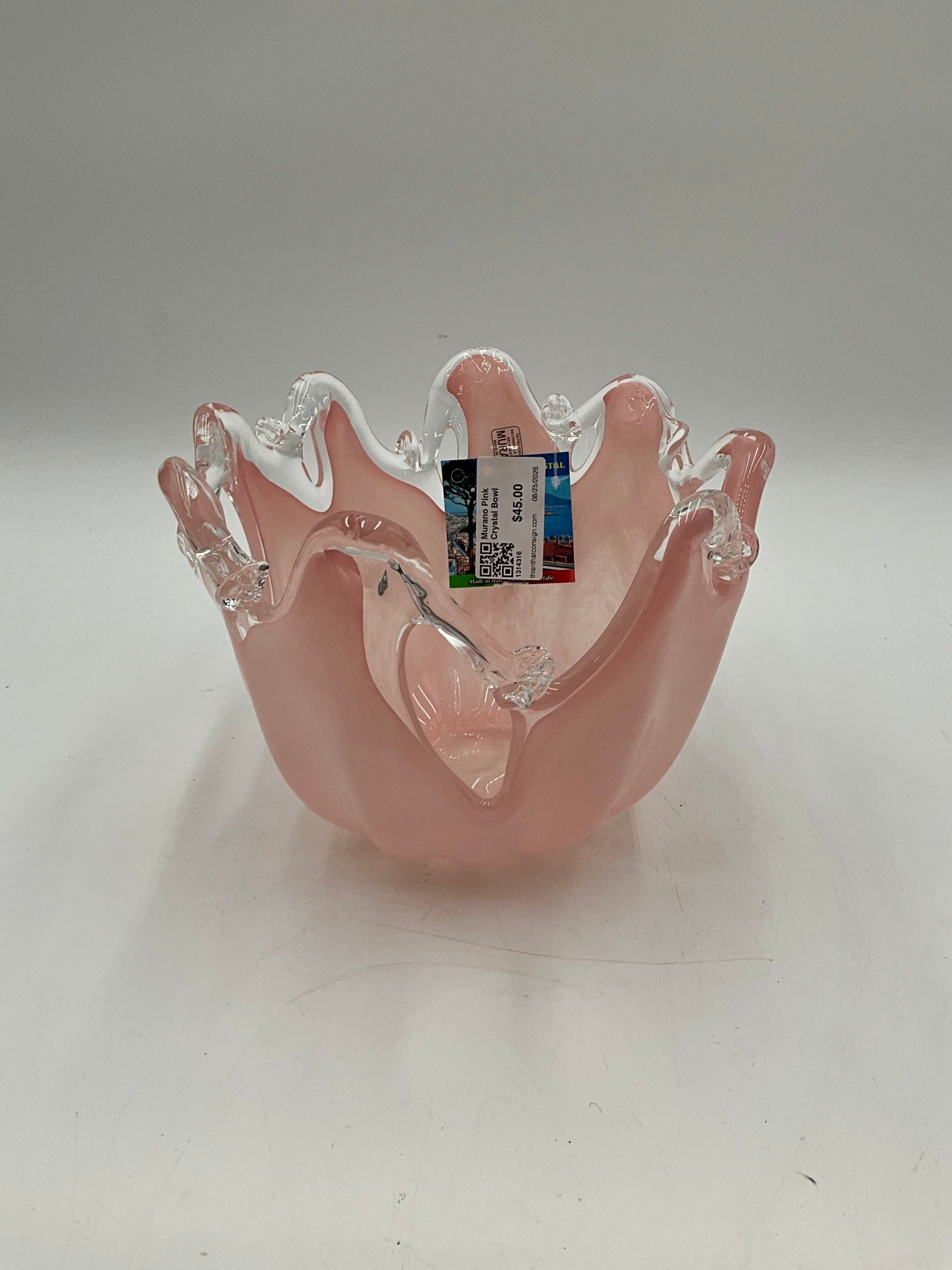 Murano Pink Crystal Bowl