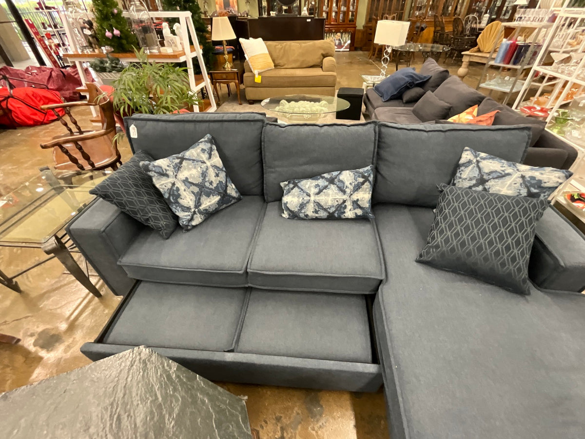 Big Bobs Blue Sectional Sleeper Sofa