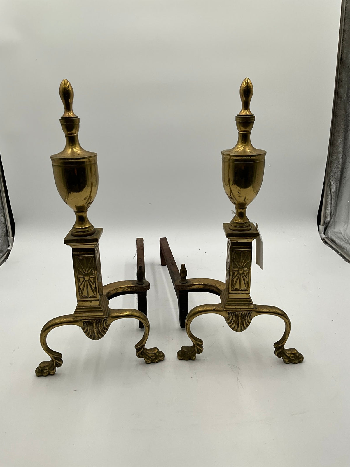 2 Pc. Puritan Brass Andiron Set