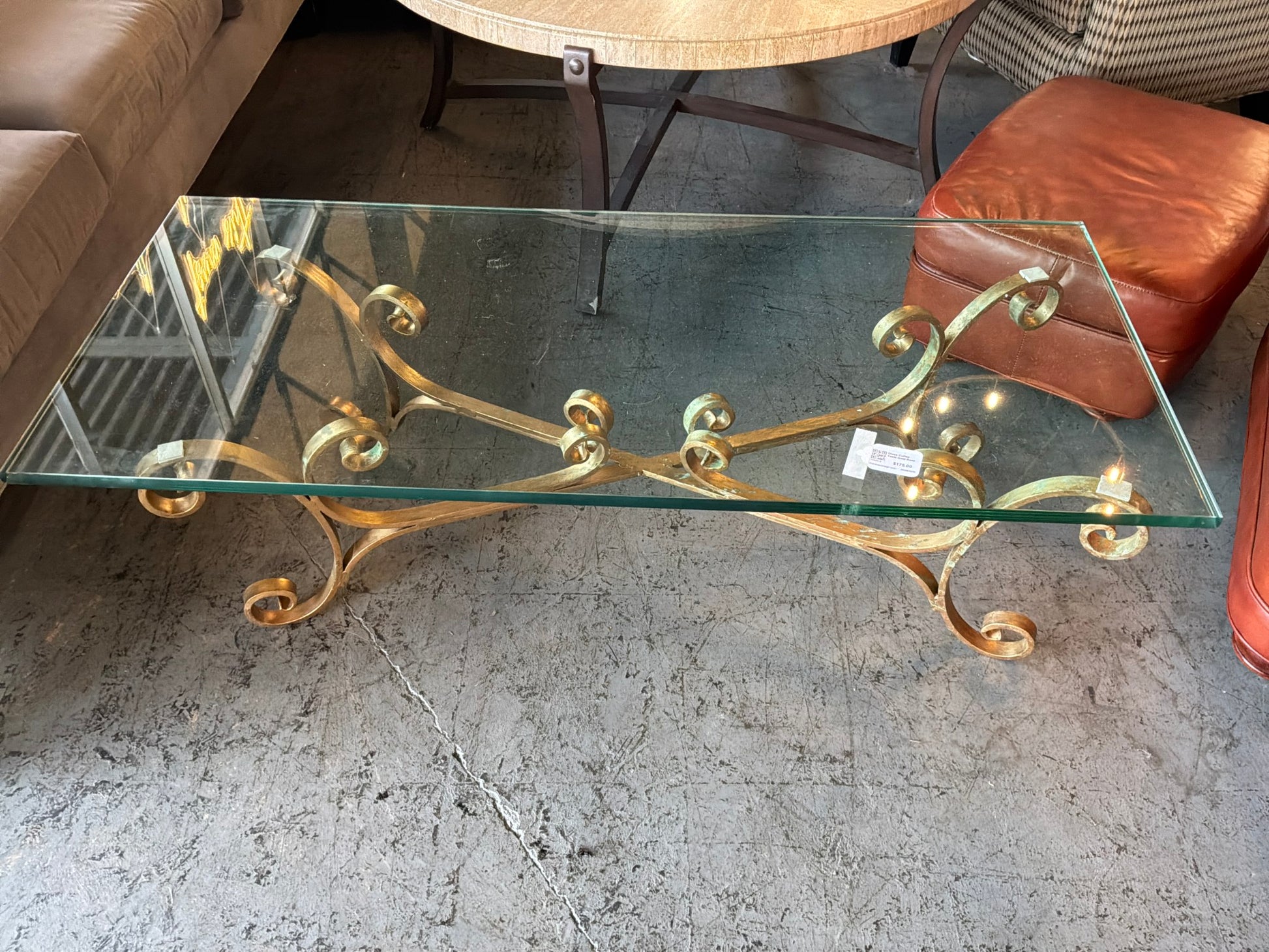 Glass Coffee Table Gold Base