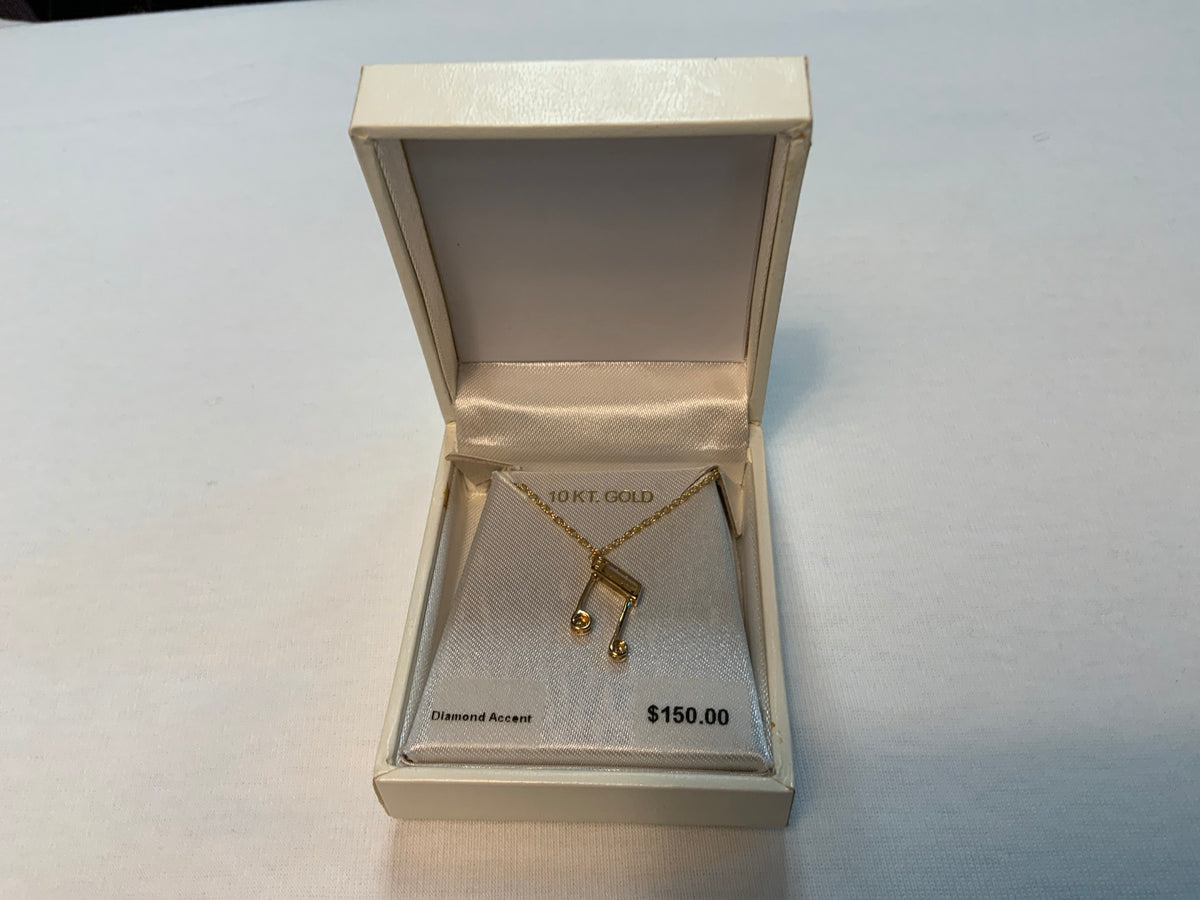 10K Music Note Necklace Retail $150