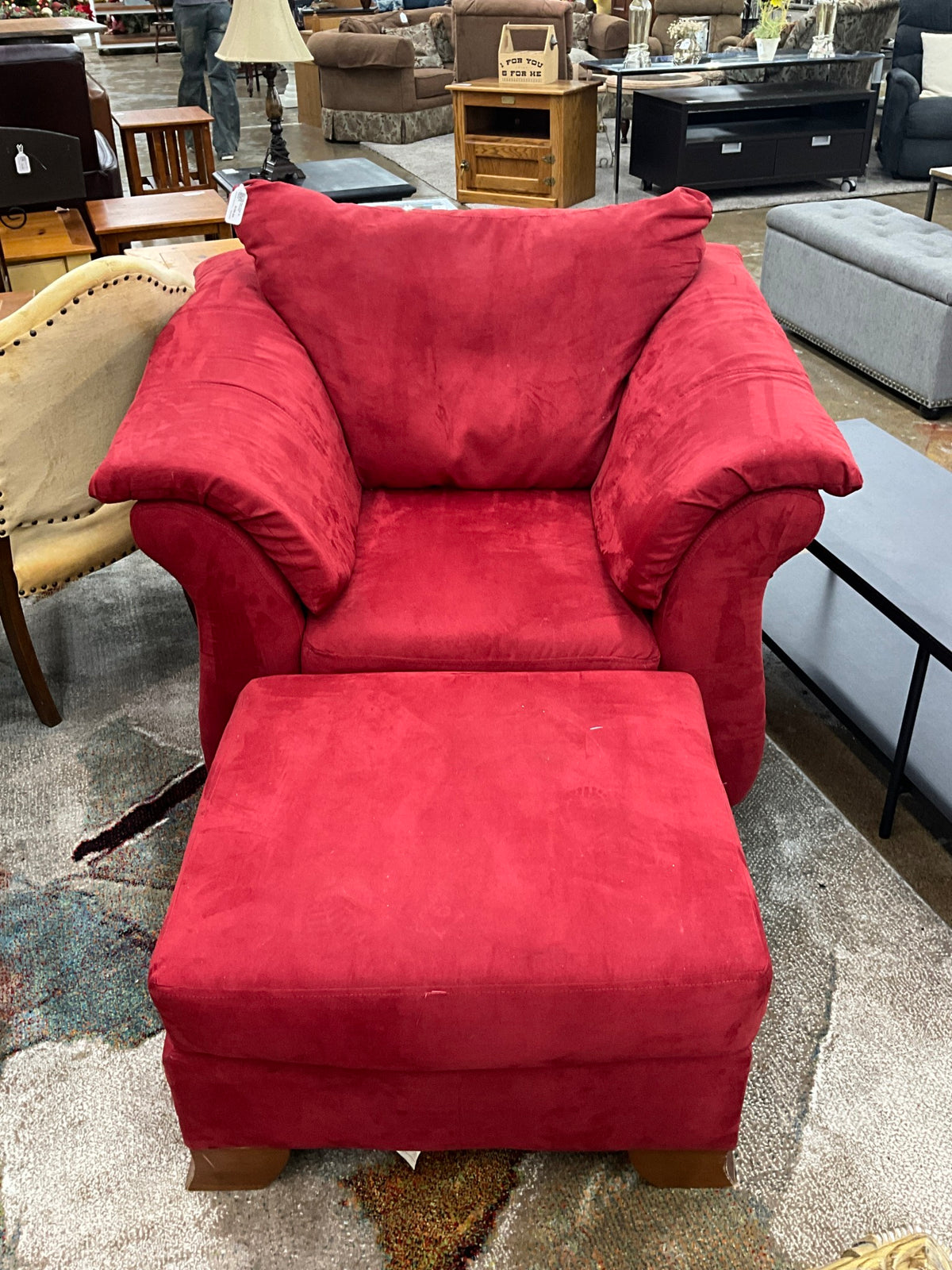 Red Chair w/ Ottoman