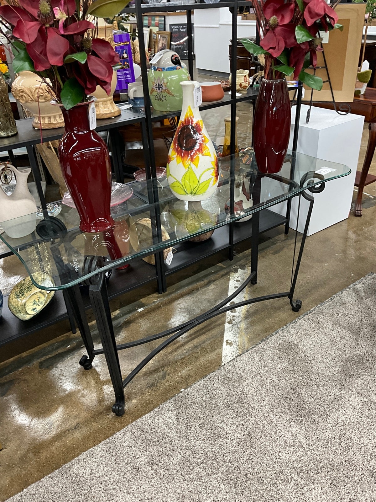 Metal & Glass Sofa Table