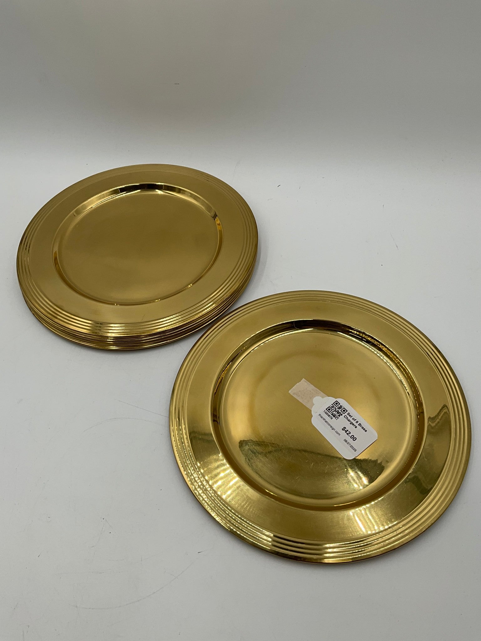 Set of 8 Brass Chargers