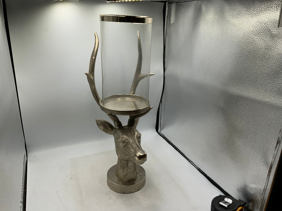 Lg 2 pc Deer Candle Holder