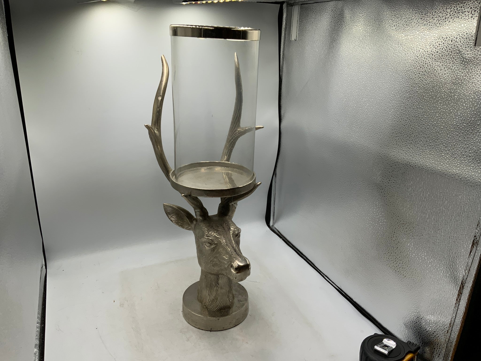 Lg 2 pc Deer Candle Holder