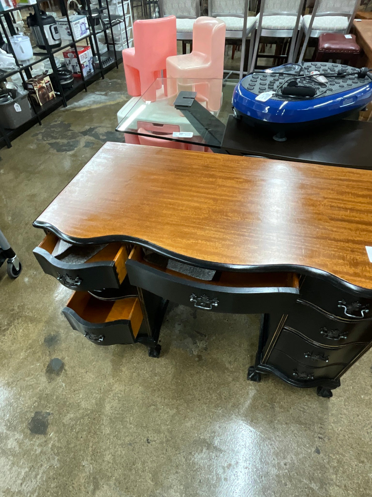 Wood & Black Desk