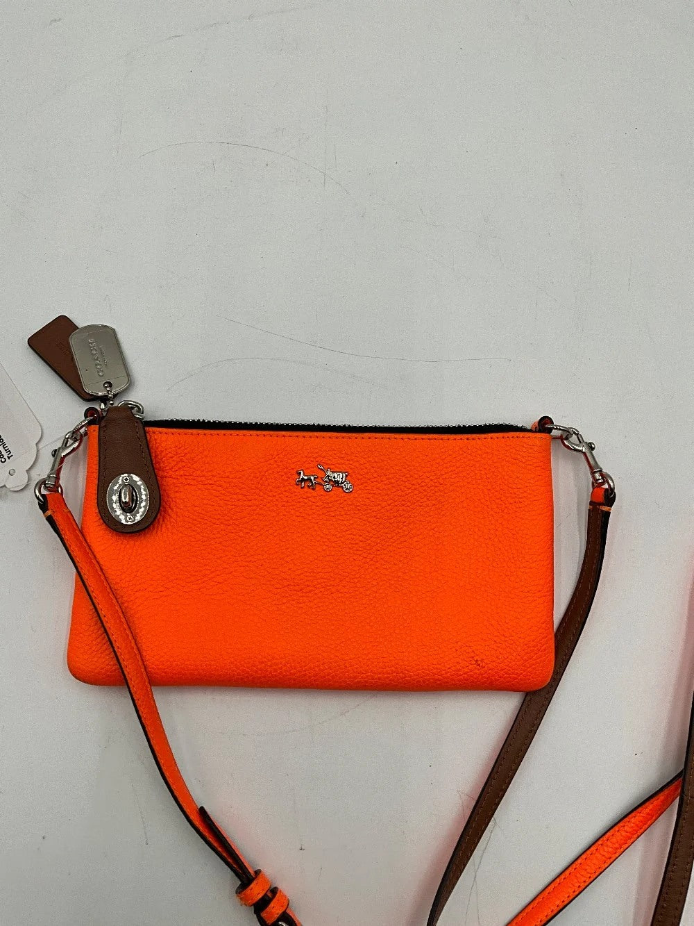Coach Neon Orange Kylie Turnlock Bag