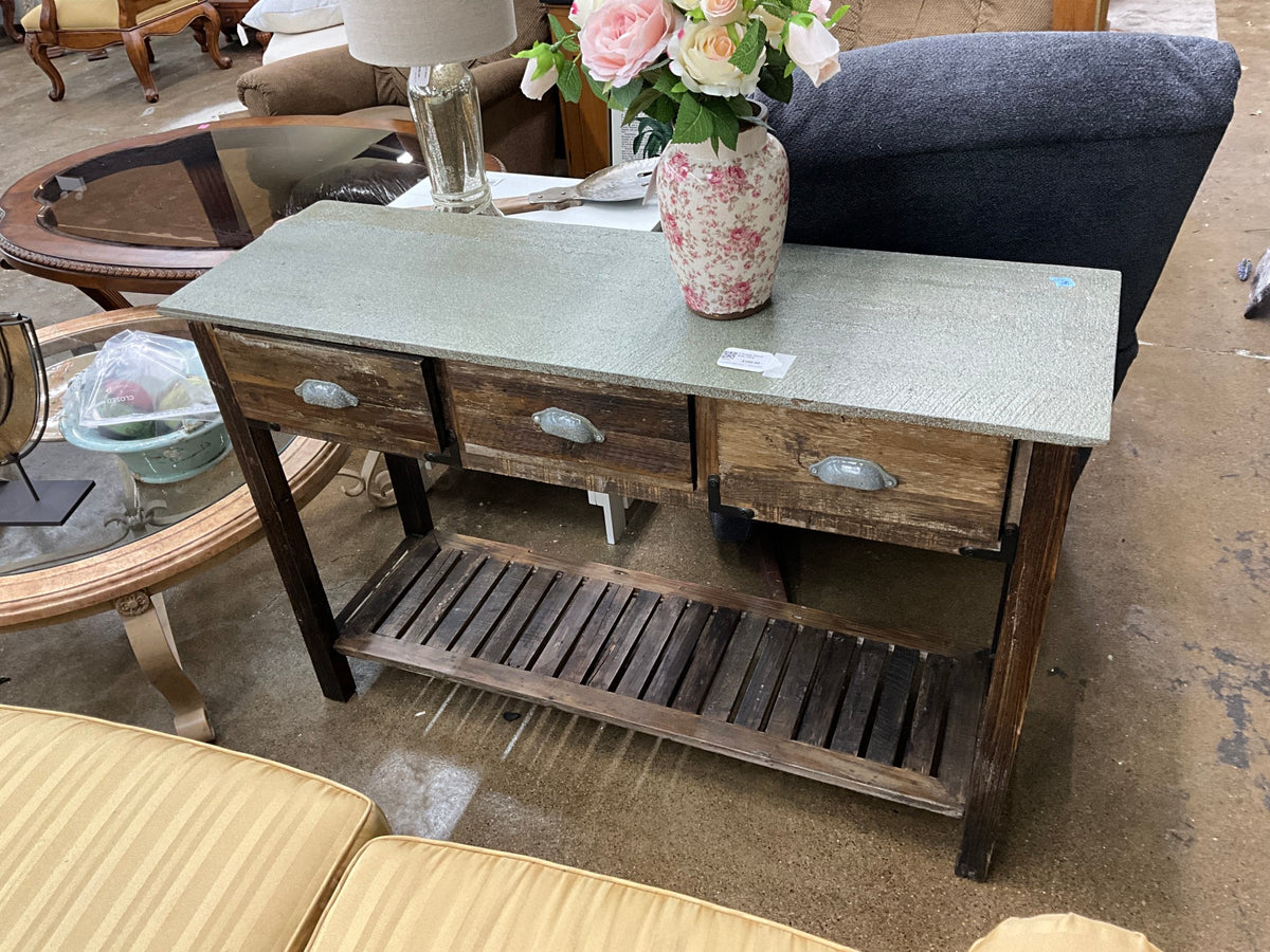 3 Drawer Wood Sofa Table
