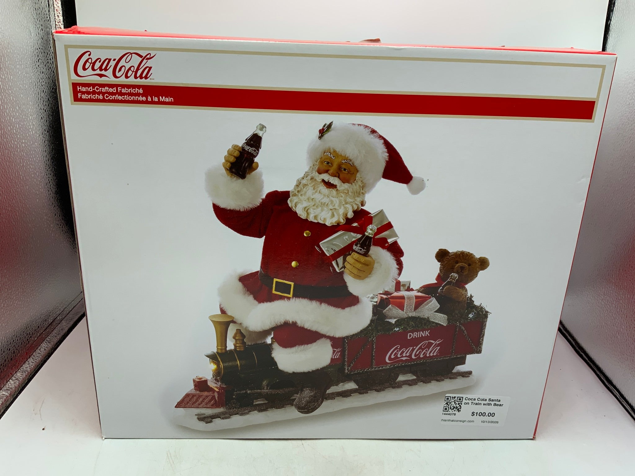 Coca Cola Santa on Train with Bear