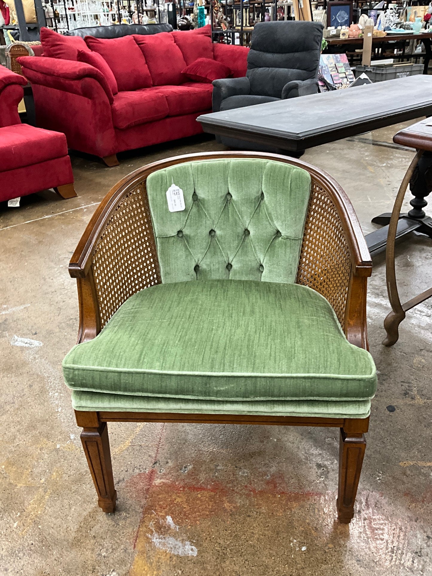 Cane Side Barrel Chair