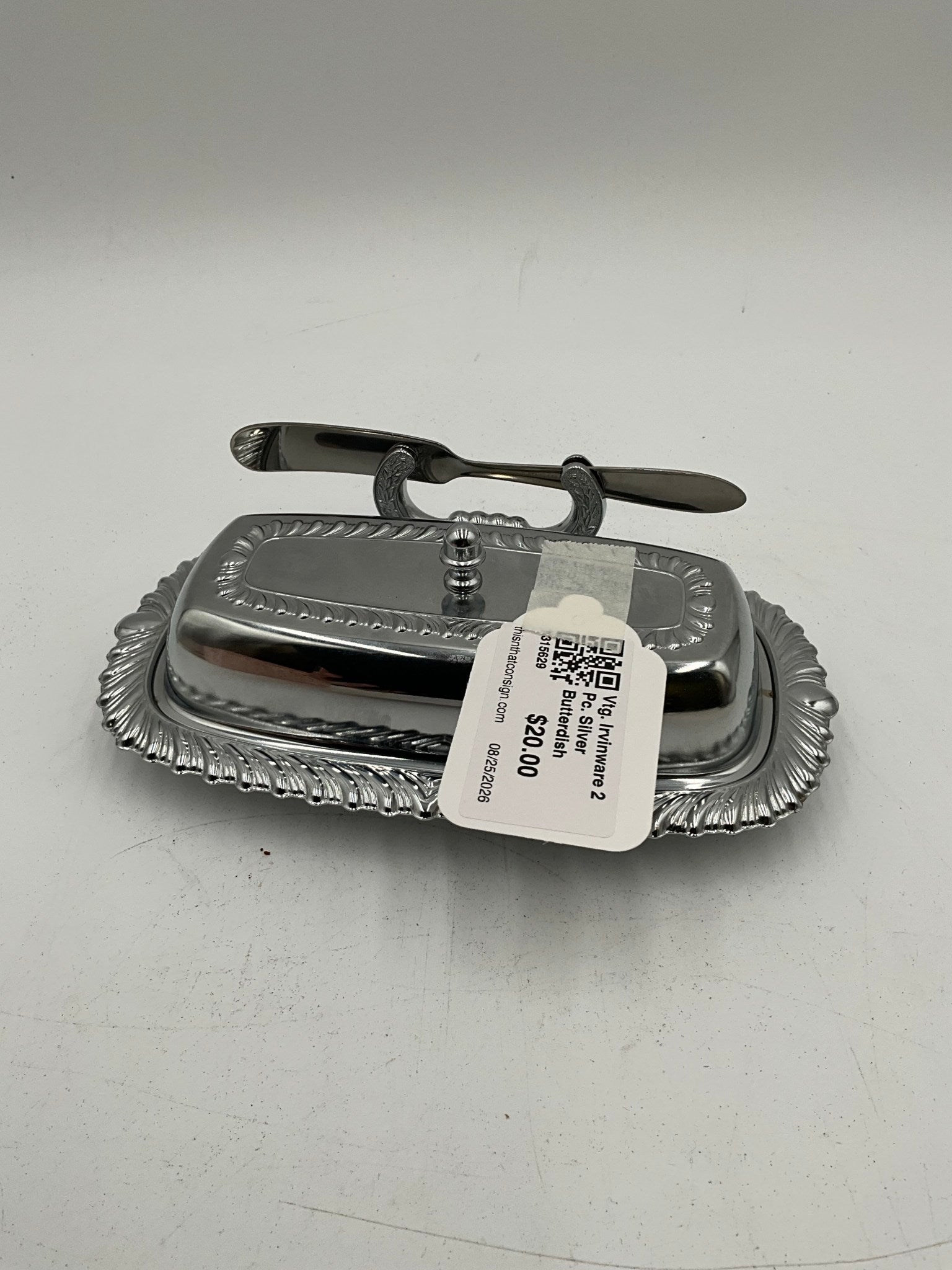 Vtg. Irvinware 2 Pc. Silver Butterdish