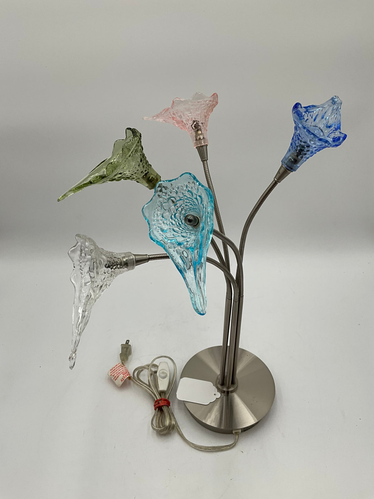 Blown Glass Silver Lamp