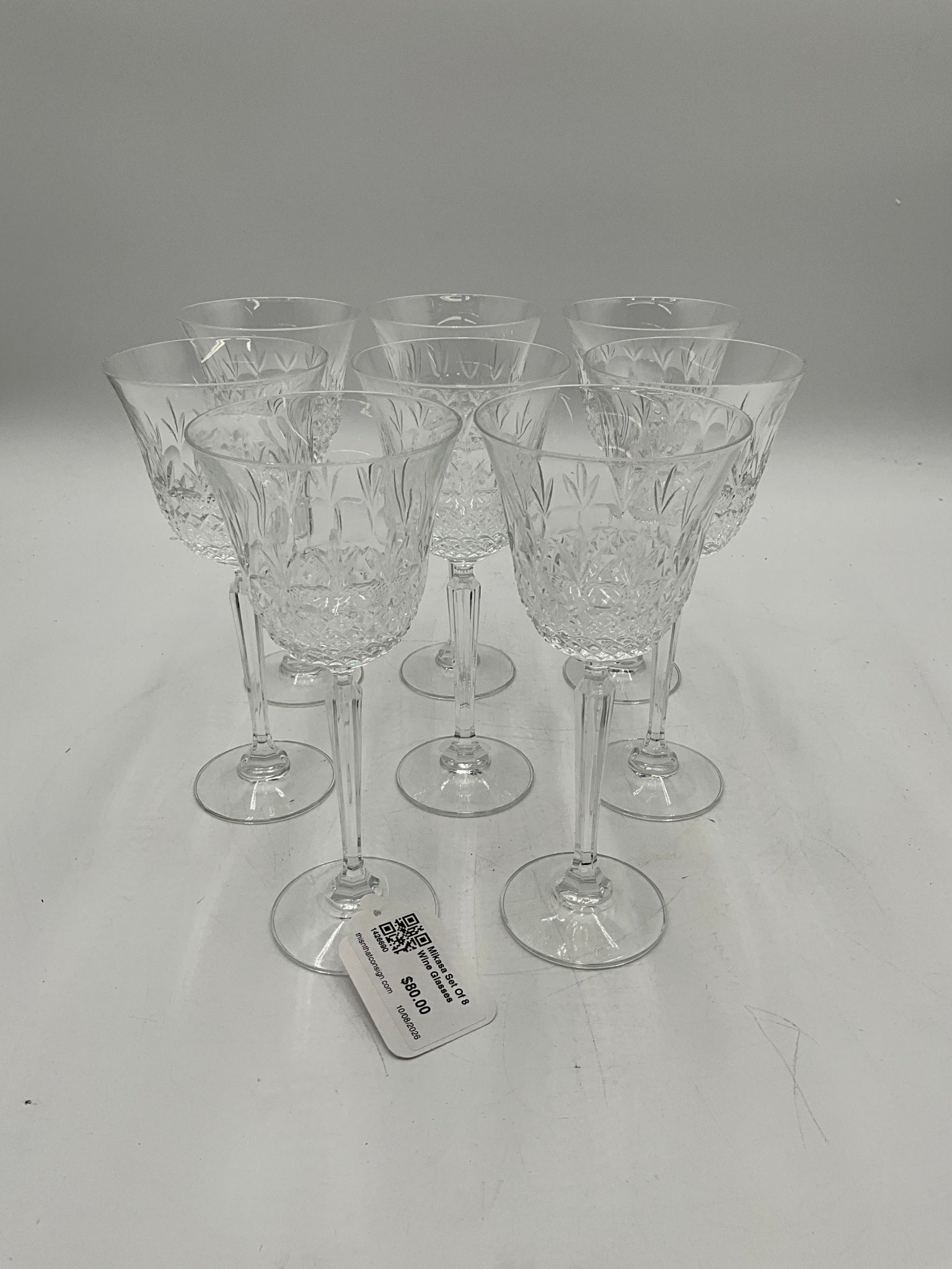 Mikasa Set Of 8 Wine Glasses