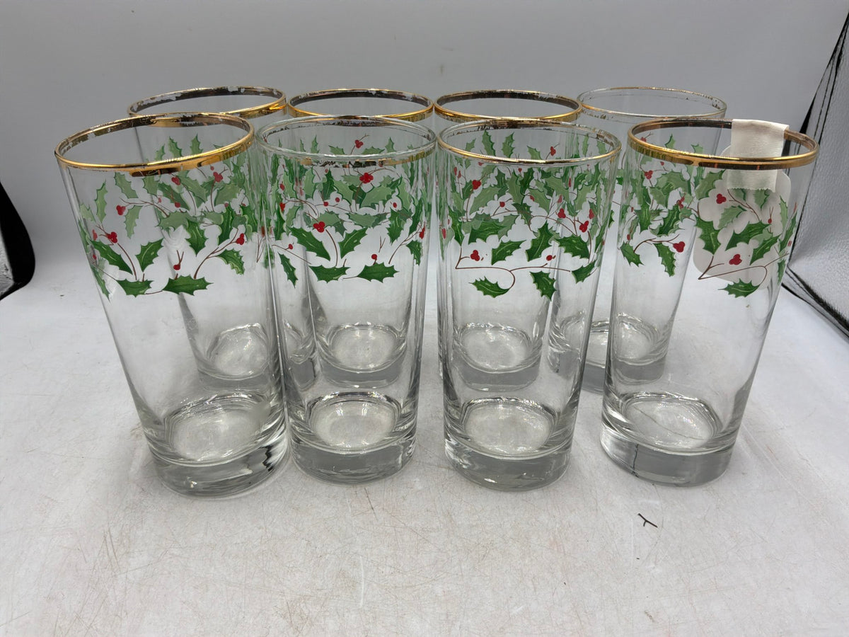 Lenox Holly High Ball Glasses - Set of 8