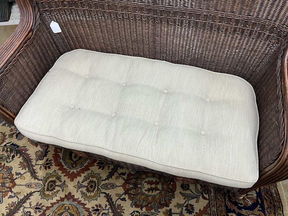 Brown Wicker Love Seat