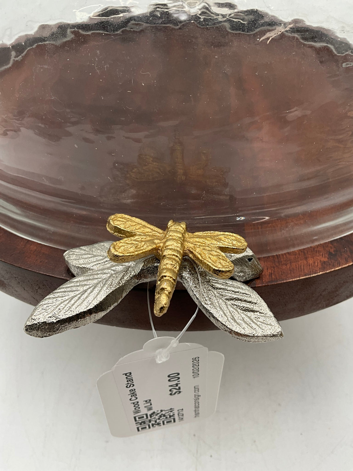 Wood Cake Stand w/Lid