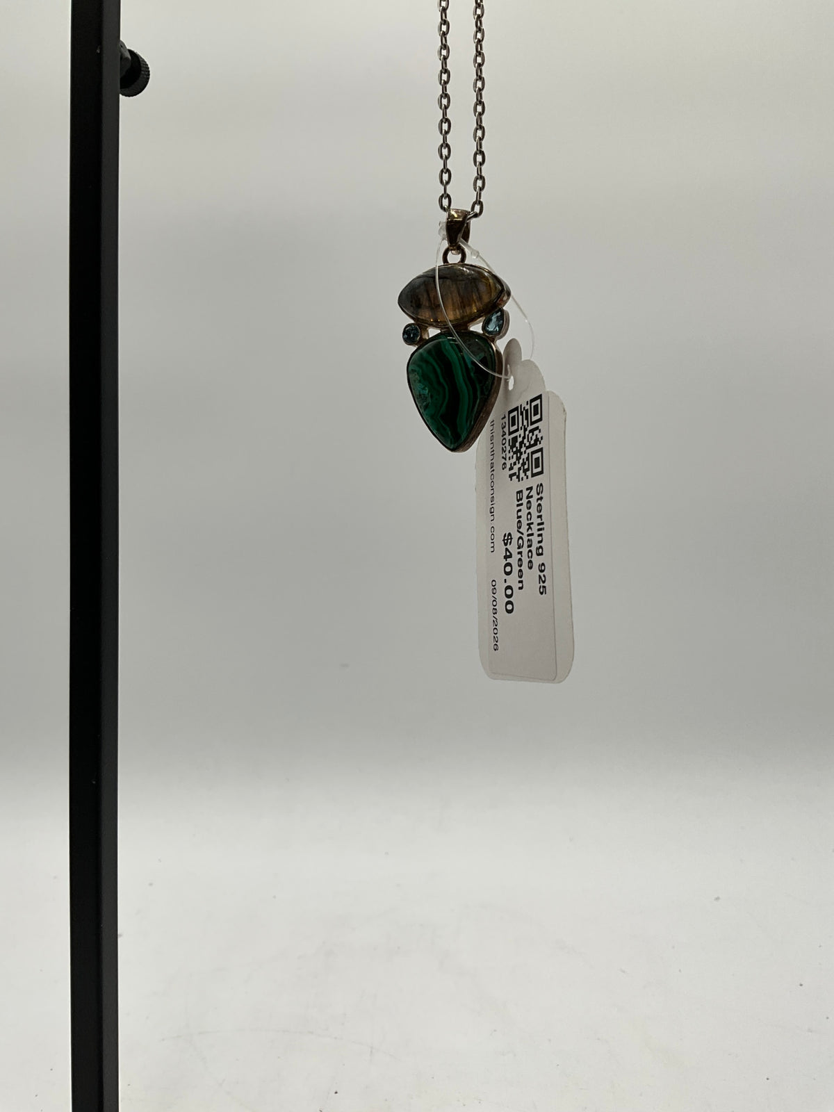Sterling 925 Necklace Blue/Green