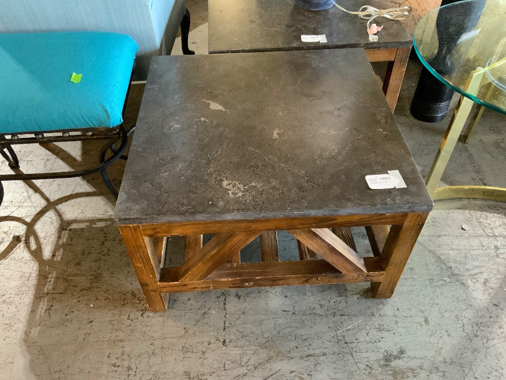 Wood/Marble End Table