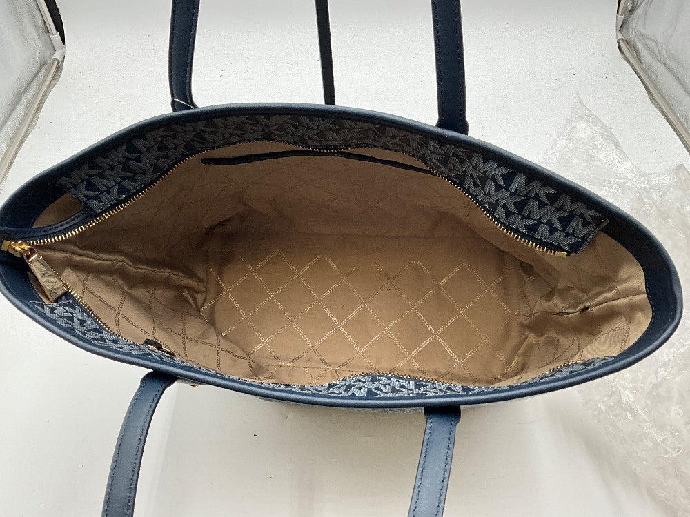 Michael Kors Navy Carter Large Top Zip Tote Bag