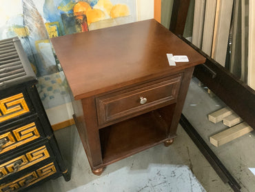 Dark Wood Night Stand w/ Drawer