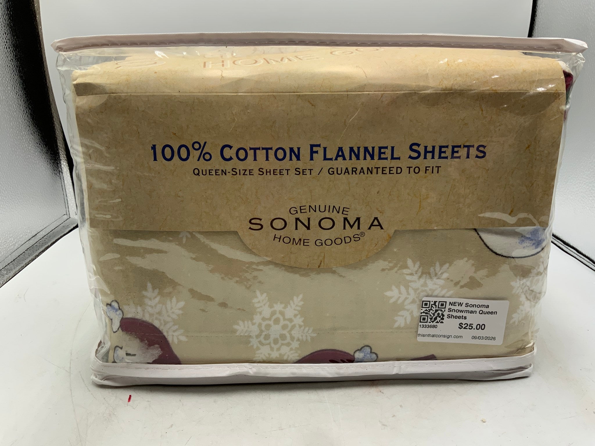 NEW Sonoma Snowman Queen Sheets