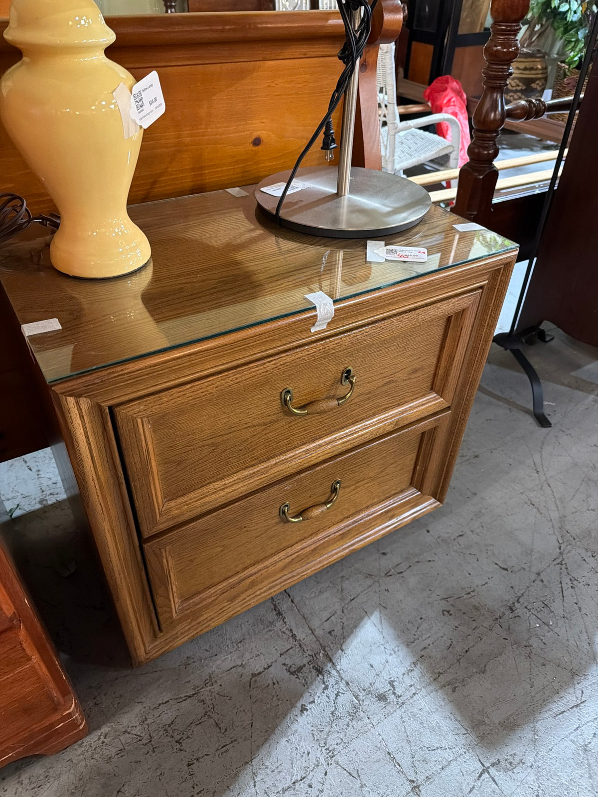 Nightstand With Glass Top