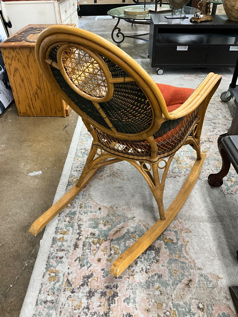 Wicker Rocking Chair W/Cushion