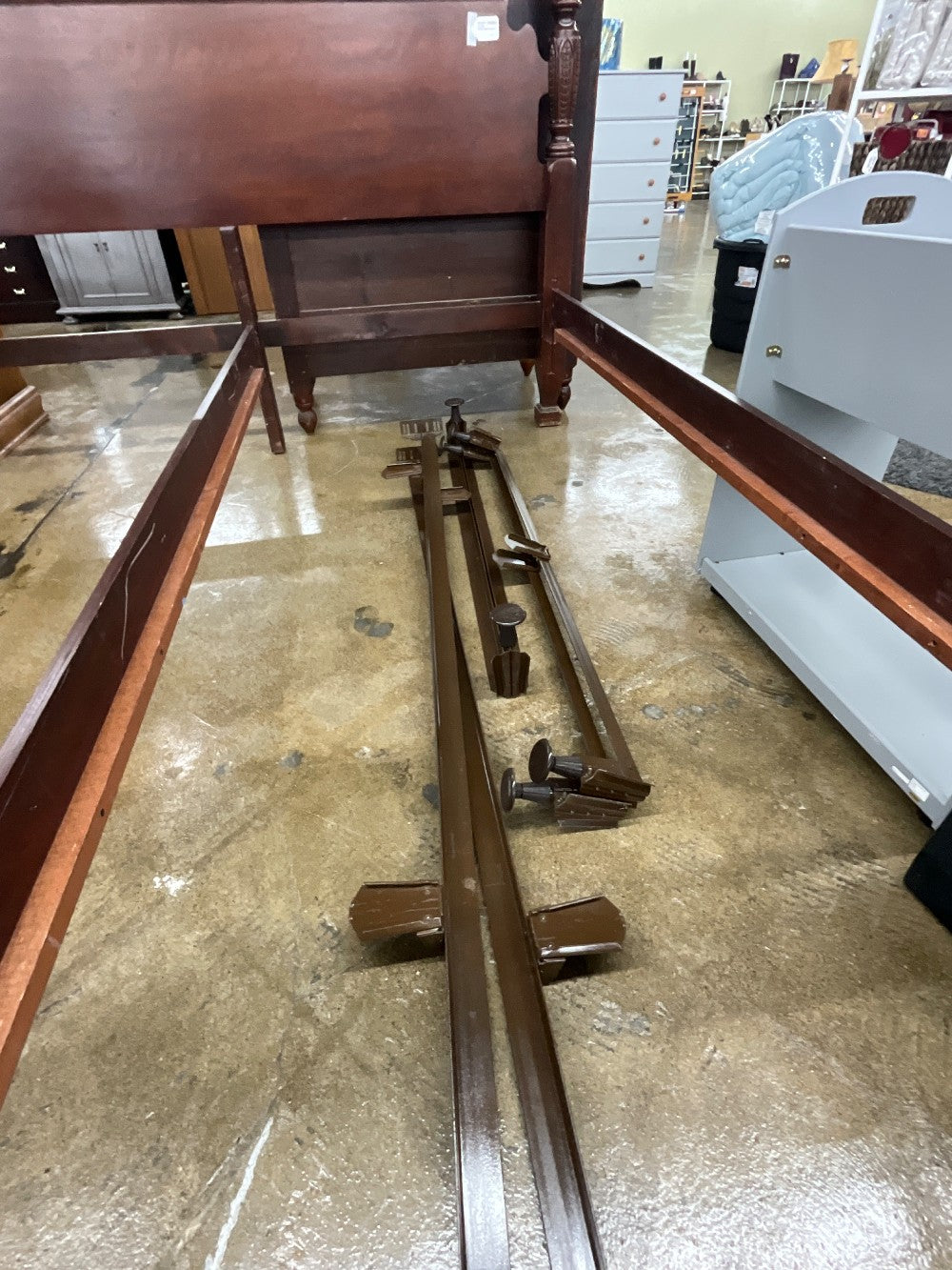 Brown Metal Bed Frame