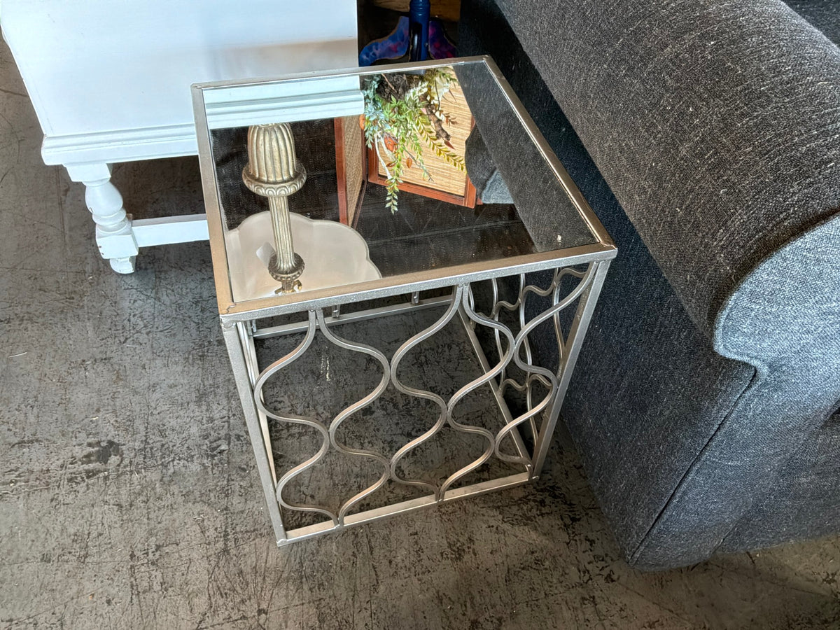 Metal & Mirrored Accent Table