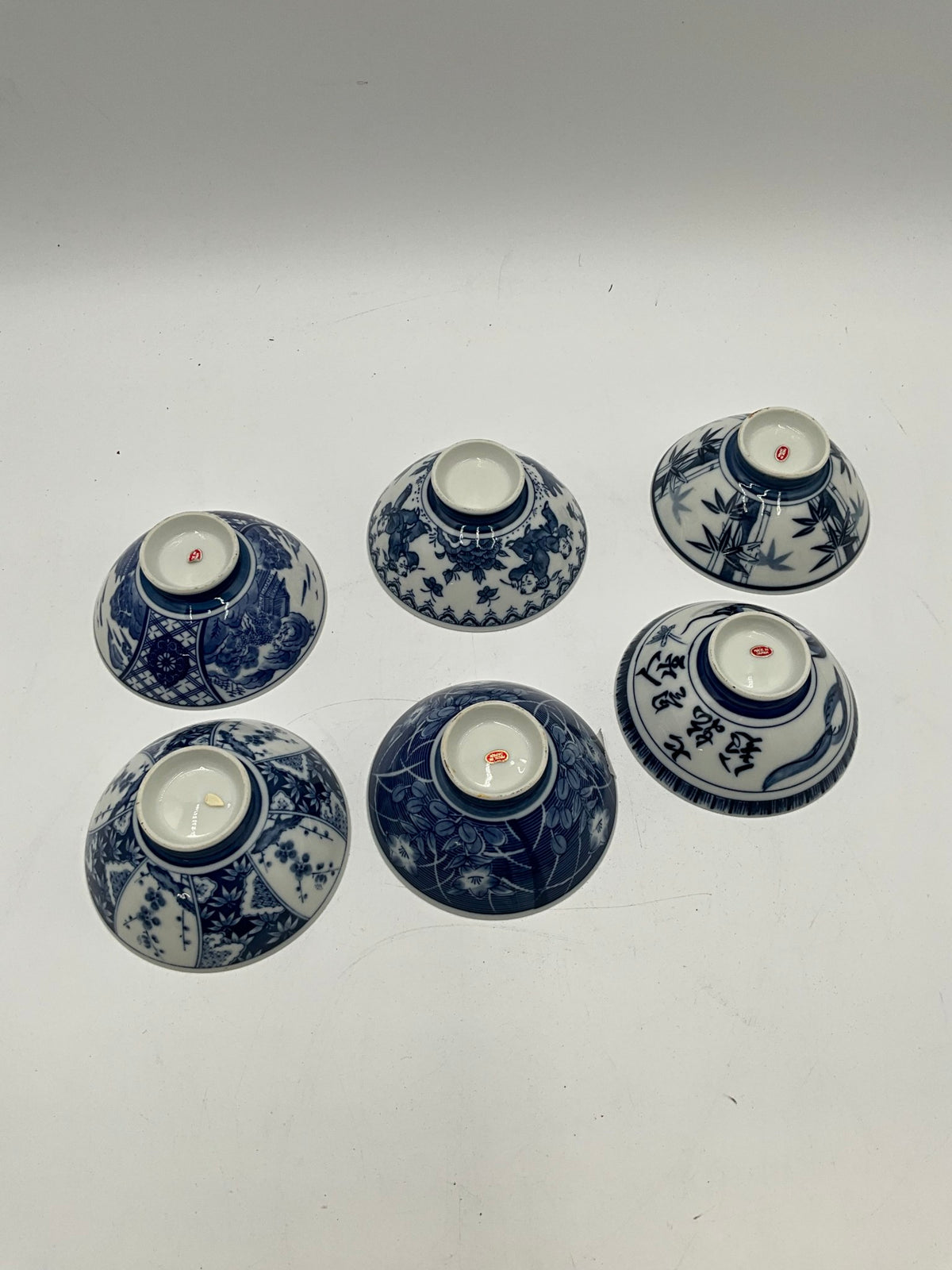 Set of 6 Japanese Sometsuke Bowls