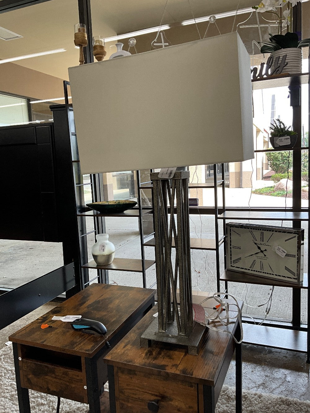 Silver Metal Table Lamp