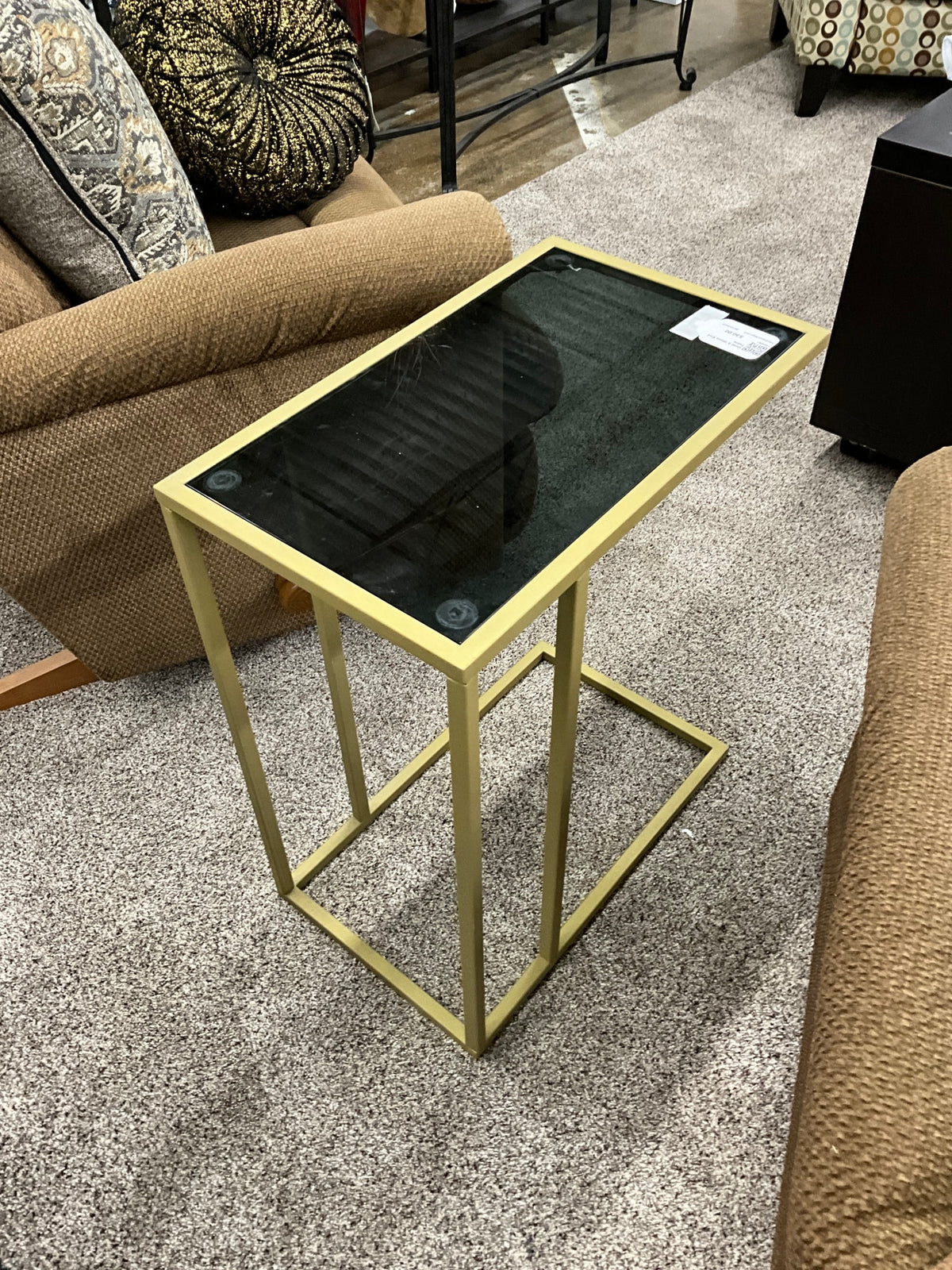 Gold & Glass End Table