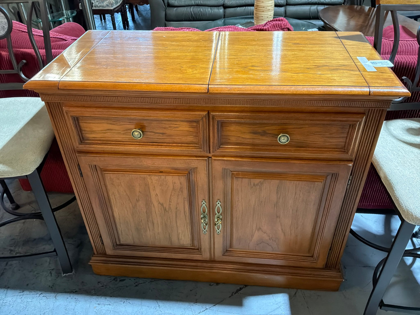 Lexington Wood Cabinet w/ Fold Out Top