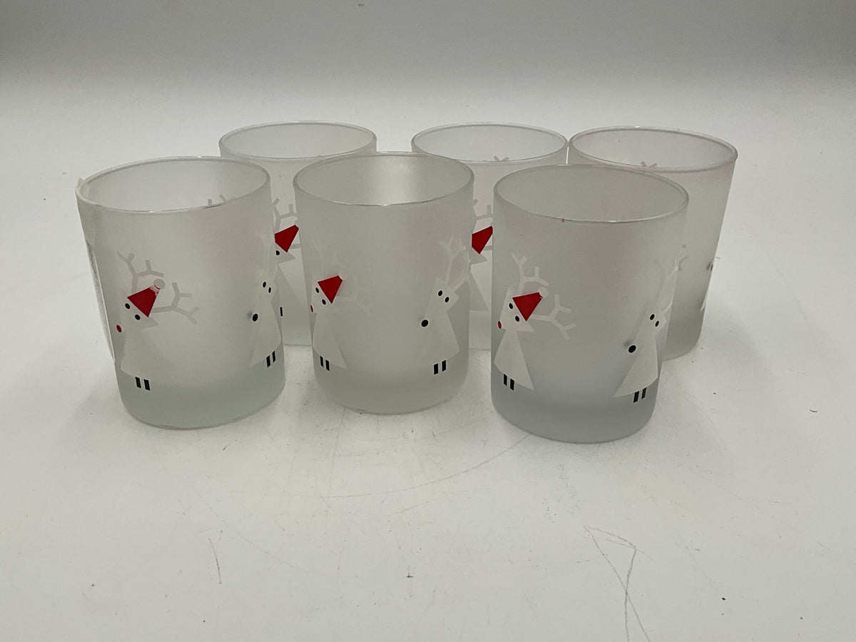 6pc Crate & Barrel Old Fashioned Reindeer Set
