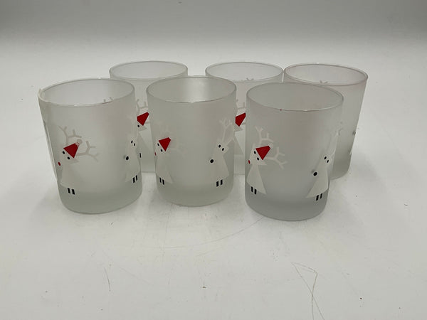 6pc Crate & Barrel Old Fashioned Reindeer Set
