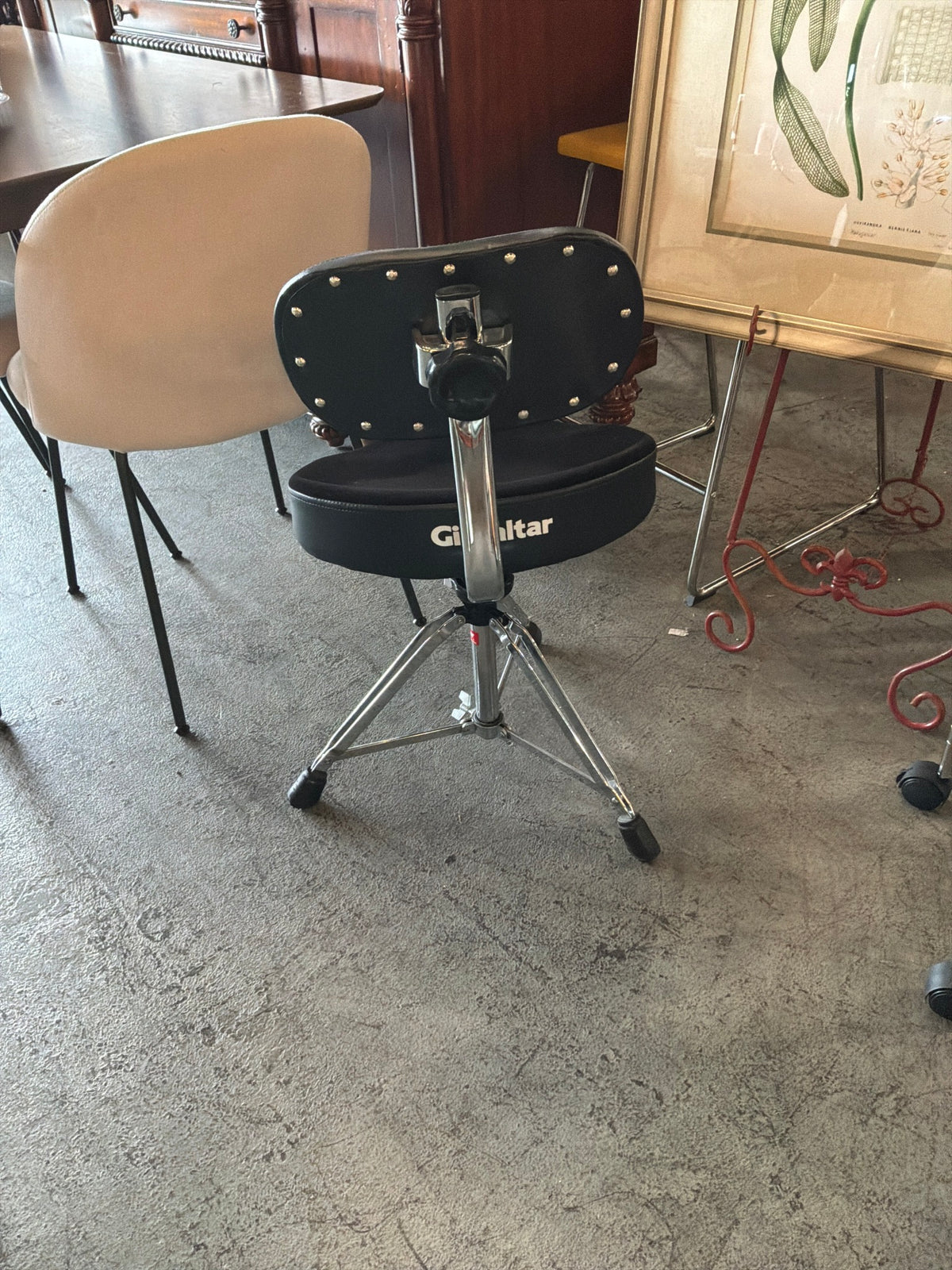 Black Musicians Stool on Wheels