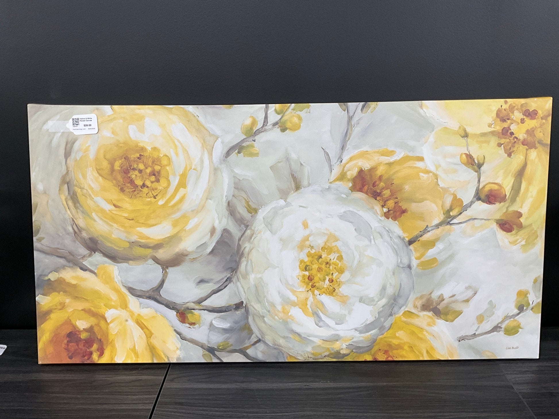 Yellow & White Flower Canvas