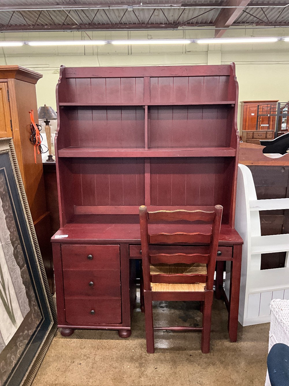 Attic Heirlooms By Broyhill Desk W/Hutch Top & Chair