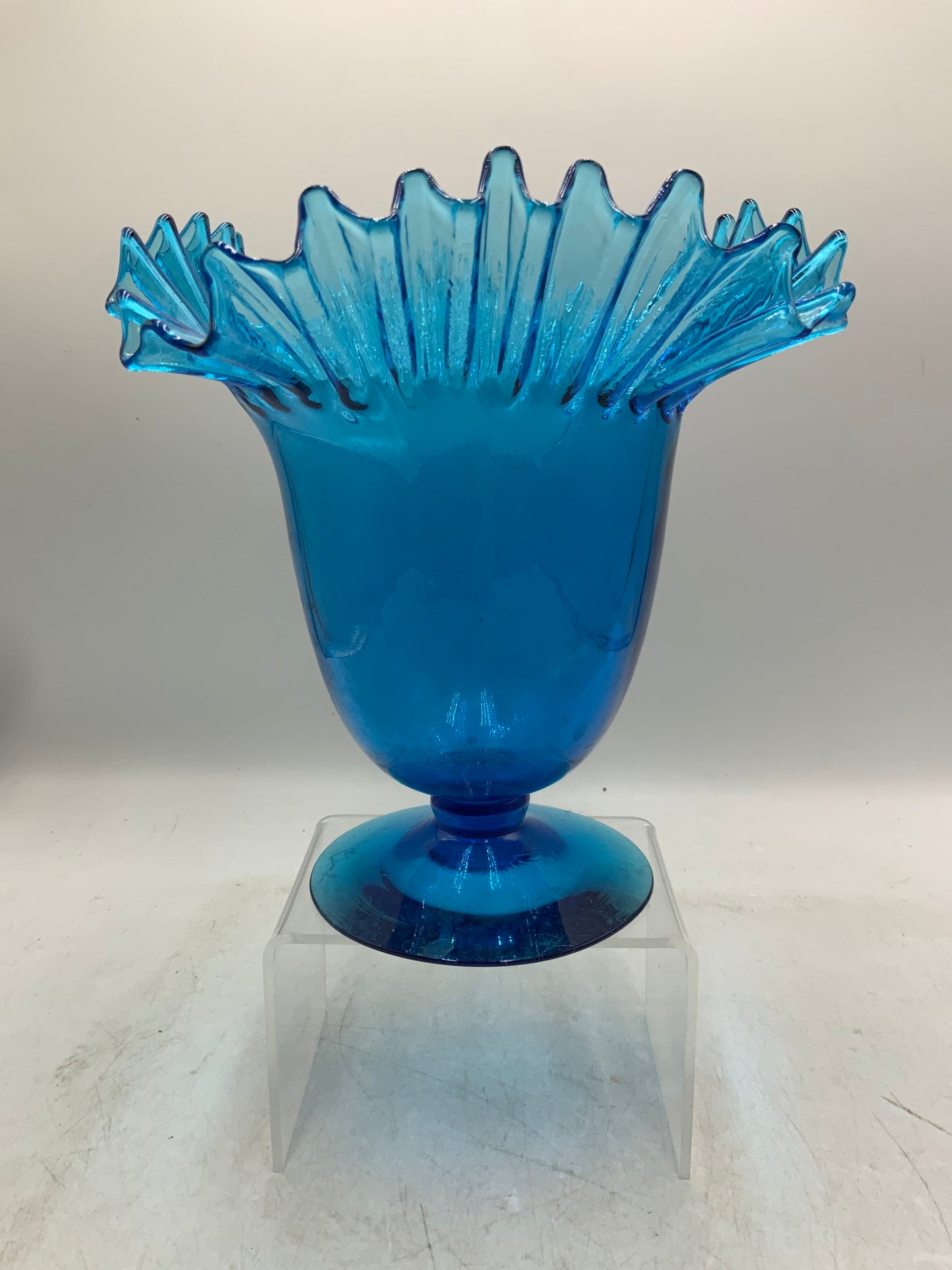 Blenko Blue Glass 487 Vase