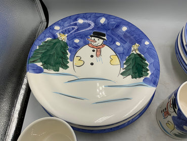 Gibson Snowman 18 pc Dish Set