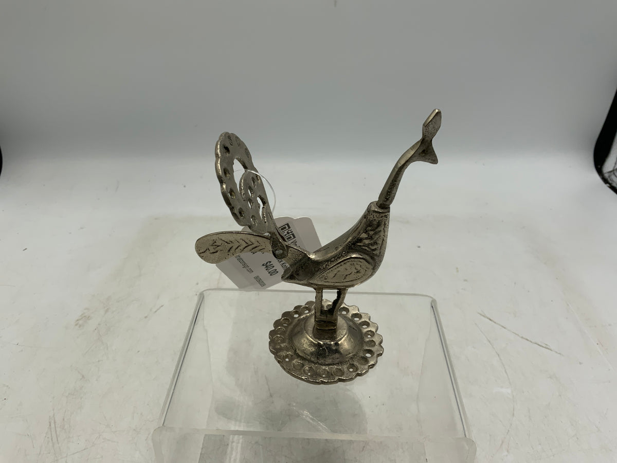 Vtg Egyptian Silver Brass Peacock Kohl