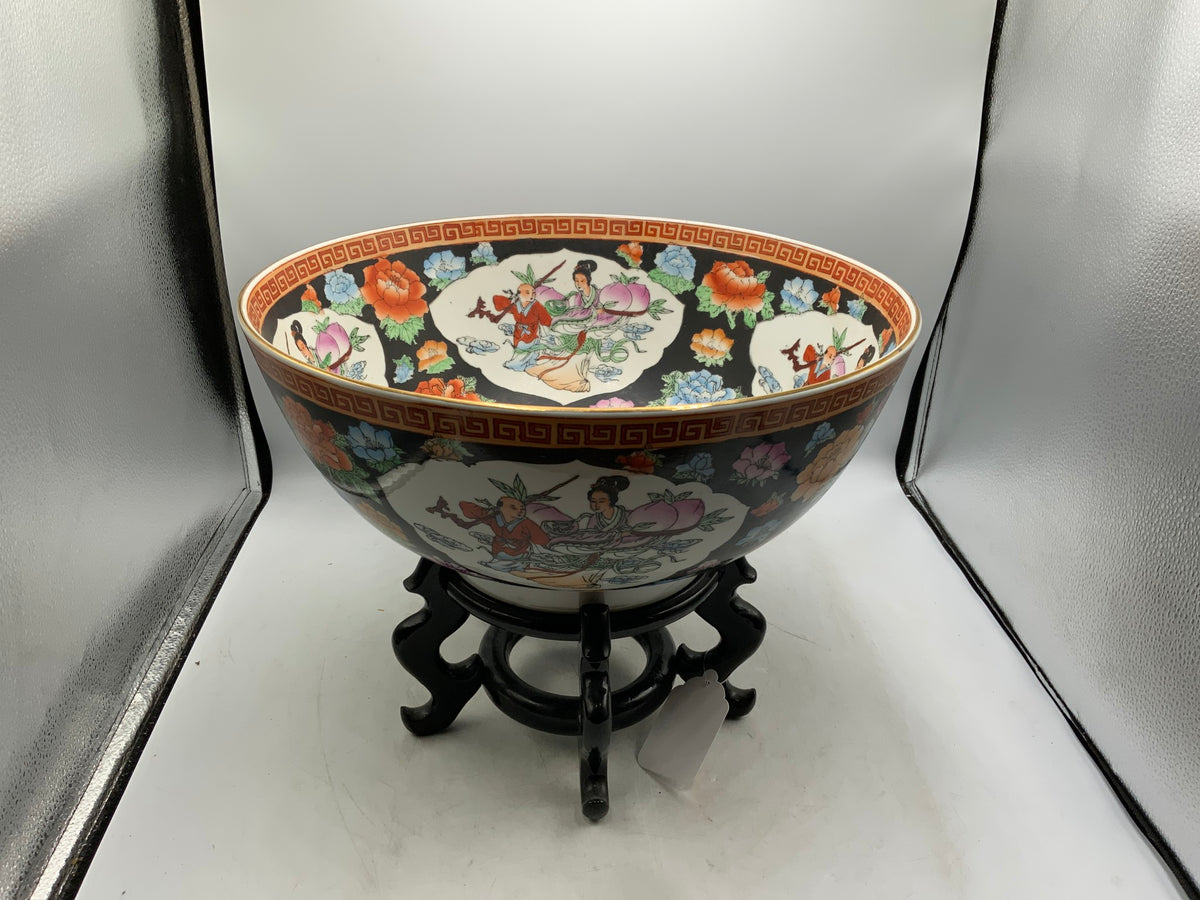Large Asian Style Bowl with Stand