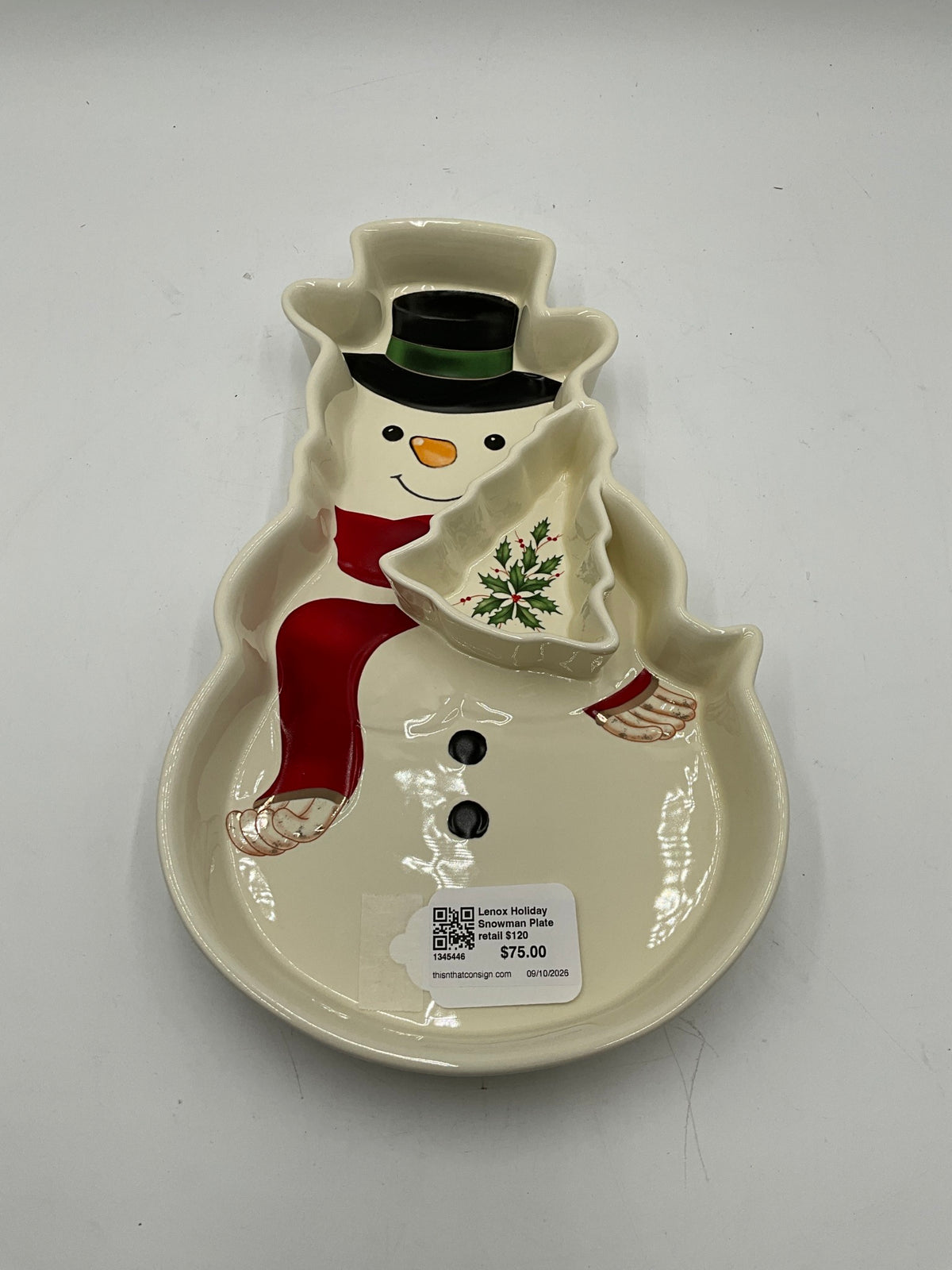 Lenox Holiday Snowman Plate retail $120